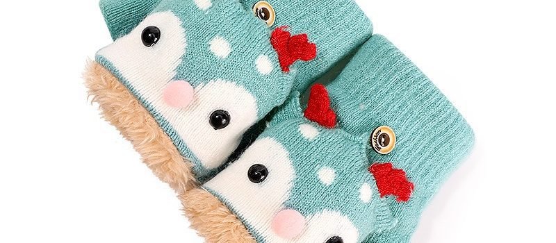 Hiver-Faux-berbère-polaire-gants-à-tricoter-enfants-dessins-animés-mignon-chaud-secousse-demi-doigt-gants-épaissir-en-plein-air-gants-de-Ski